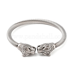 Brazaletes abiertos vikingos de acero inoxidable 304 para hombre&nbsp;BJEW-U001-06A-AS