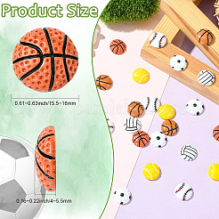 60 шт. 6 стиля спортивных непрозрачных смоляных кабошонов&nbsp;RESI-CJ0004-95