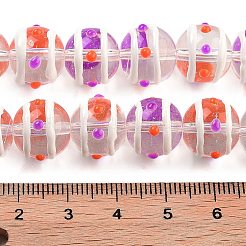 Стеклянные бусины с эмалевыми нитями GLAA-M047-01B