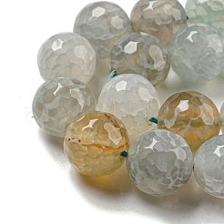 Граненые натуральные драконьи вены агатовые бусины G-F447-12mm-I01