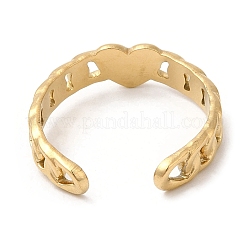 Открытое манжетное кольцо из нержавеющей стали 304 RJEW-K248-07G