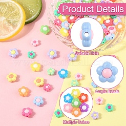 30шт двухцветные непрозрачные акриловые бусины&nbsp;SACR-YW0001-83