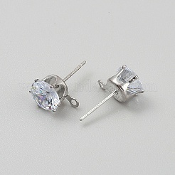 925 Sterling Silber Micro Pave Zirkonia Ohrstecker Zubehör&nbsp;STER-WH0061-60P