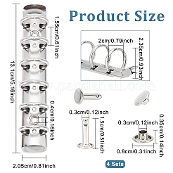 Stahl 6-Ring-Loseblatt-Buchbinder-Scharnierklemme&nbsp;DIY-WH0304-549B