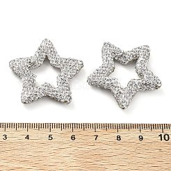 Звездообразные полимерные глиняные бусины со стразами&nbsp;CLAY-NH0001-06M