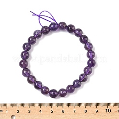 Браслеты из натуральных аметистовых бусин для женщин&nbsp;BJEW-H636-01