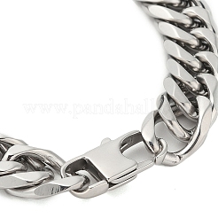 Не тускнеющие браслеты из кубинской цепи из нержавеющей стали 304 для мужчин BJEW-B093-03P