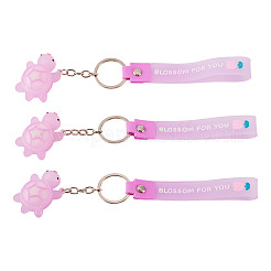 3 porte-clés pendentif tortue en PVC&nbsp;KEYC-TADJ0001-02E