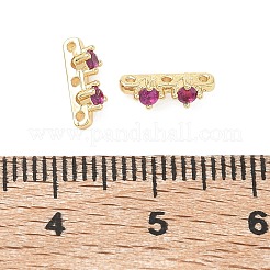 Abstandshalter aus Messing mit magentafarbenem Zirkonia-Pavé und einem Loch&nbsp;KK-C172-05G