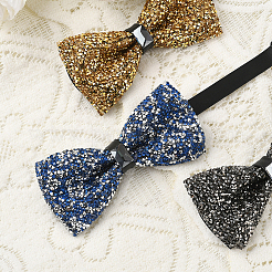 1шт полиэстер со стразами галстуки-бабочки для жениха&nbsp;AJEW-SP0003-32D