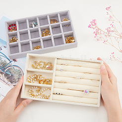 2 шт. 2-х стилевые флокированные лотки для украшений DJEW-FG0001-11