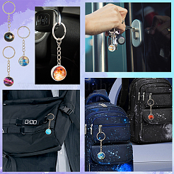 8шт брелок из сплава платинового тона 8 цвета KEYC-OC0001-33