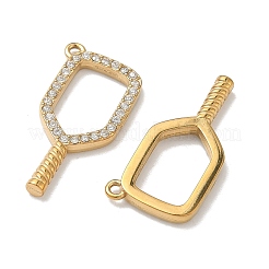 Подвески в спортивной тематике из нержавеющей стали 304 с микропаве из прозрачных кубических цирконий.&nbsp;STAS-K295-47A-G