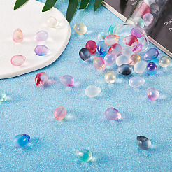 80 шт. 10 цвета двухцветные прозрачные окрашенные распылением стеклянные подвески&nbsp;GLAA-TA0001-15