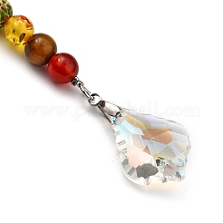 Pendentifs pendule radiesthésie chakra feuille cristal suncatcher&nbsp;PALLOY-JF00460-01