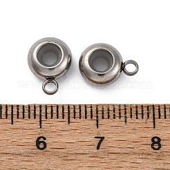 201 ステンレス鋼チューブベイル  シリコンシールリング付き  フラットラウンド  ステンレス鋼色  11x8x4mm  穴：1.8/2.5mm&nbsp;STAS-S171-02P-04