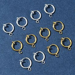 12 шт. 2-х цветная латунная фурнитура для сережек-клипс&nbsp;KK-FS0001-48