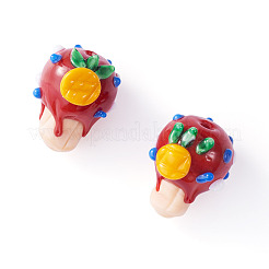 2 Stück handgefertigte Bunte Malerei-Perlen.&nbsp;LAMP-TA0002-51B
