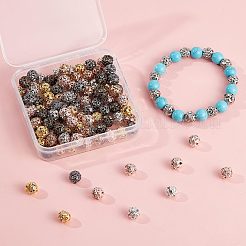 140 шт. 7-х цветные бусины из сплава со стразами RB-CN0001-01