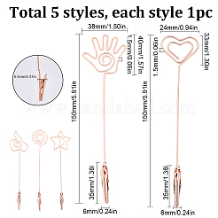 5 шт. 5 стиля железных зажимов-крокодилов&nbsp;AJEW-SC0002-29RG