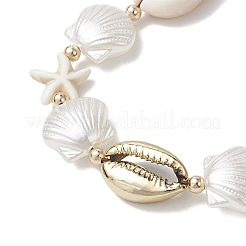 Браслеты из бисера из натуральных смешанных ракушек каури BJEW-JB11862-01