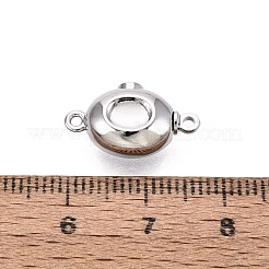 真鍮製ボックスクラスプ  オーバル  1連  1穴  プラチナ  2mm  穴：17.5x10x6mm&nbsp;KK-Q074-12P