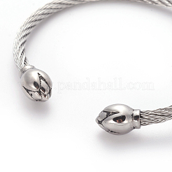 304ステンレススチールカフバングルセット  トルクバングル  ミックスカラー  2-1/8インチ（5.4cm）  3個/セット&nbsp;BJEW-L642-14