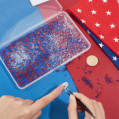 12 sachet de perles de verre bicolores&nbsp;GLAA-PH0004-59