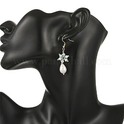 Boucles d'oreilles pendantes en perles de verre biconiques en forme de larme&nbsp;EJEW-MZ00765-01