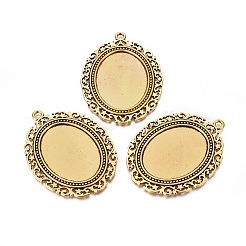 Сеттинги для кулона ( кабошона ) тибетского стиля&nbsp;LS-TIBEP-553-AG-FF