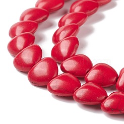 Сердце синтетические бирюзовые бусы нити TURQ-I019-12mm-01