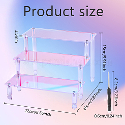 3-слойный прямоугольный акриловый органайзер для минифигурок ODIS-WH0038-56