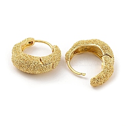 Текстурированные серьги-кольца из латуни с покрытием стойки EJEW-K263-27G