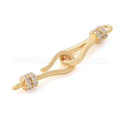 Латунные микропаве из прозрачных кубических цирконий и застежки-ракушки&nbsp;KK-L289-002G