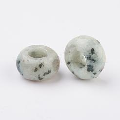 Perle europee di diaspro naturale / diaspro kiwi&nbsp;G-G740-14x8mm-06