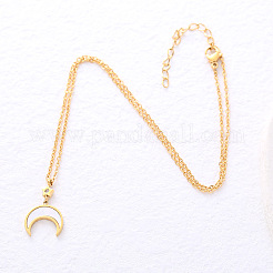 Ожерелья из нержавеющей стали с подвеской в виде луны из натуральной белой ракушки для женщин&nbsp;ZT5606