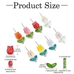 100шт 2 стиля прозрачные стеклянные бусины GLAA-YW0003-44