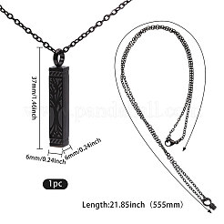 Collane per ceneri in acciaio inossidabile 304 con ciondolo a forma di albero della vita e forma rettangolare&nbsp;NJEW-WH0036-030EB