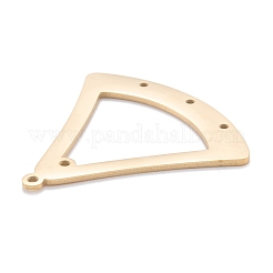 イオンプレーティング（IP）304ステンレス鋼シャンデリア部品リンク  艶出し  三角形  ゴールドカラー  32x32x1mm  穴：1.4mmと1.2mm&nbsp;STAS-P245-41E-G