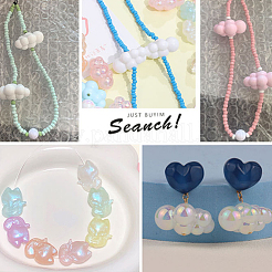 50 шт. УФ-покрытие переливающиеся акриловые бусины OACR-GO0001-02