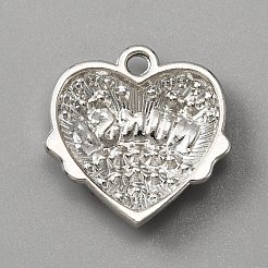 合金ラインストーンペンダント  エナメル  看護師の文字が入ったハートチャーム  ライトローズ  20x20x4mm  穴：2mm&nbsp;ALRI-WH0008-19A