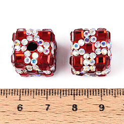 Бусины из полимерной глины со стразами и квадратным акрилом CLAY-T022-03D