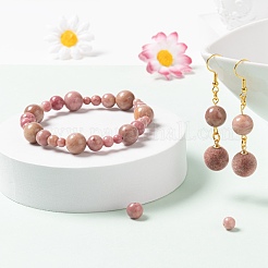 340шт 4 размера бусины из натурального родонита G-LS0001-26