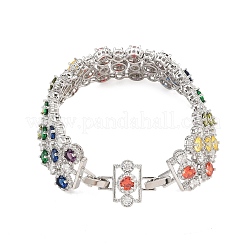 Теннисные браслеты из платиновой латуни с микропаве из кубических цирконий&nbsp;BJEW-B160-11P