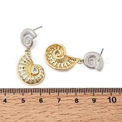 Boucles d'oreilles en laiton micro pavé de zircone cubique&nbsp;EJEW-G471-11GP-02