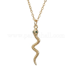 Змея латунные микропаве кубические циркониевые подвески ожерелья с подвесками&nbsp;NJEW-JN05184