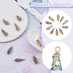 10 шт. гальванизированные необработанные натуральные кварцевые кристаллы медные подвески в обертке из проволоки&nbsp;FIND-FH0009-12A