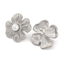 Серьги-гвоздики из нержавеющей стали 304 с пластиковым искусственным жемчугом для женщин&nbsp;LS-EJEW-Z057-11P