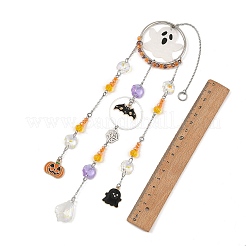 Fantasma de Halloween murciélago aleación esmalte atrapasueños&nbsp;HJEW-TA00494