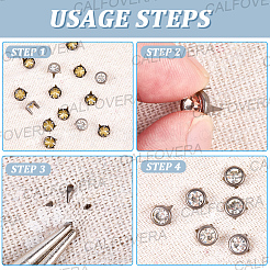 120 шт. латунные заклепки со стразами&nbsp;FIND-CL0001-28A